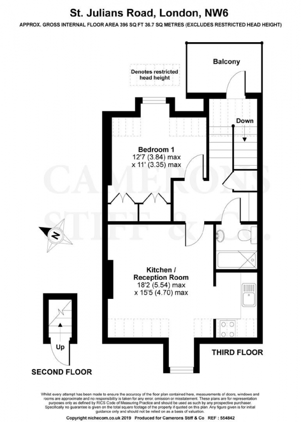 Floor Plan Image for 1 Bedroom Flat for Sale in St. Julians Road, London