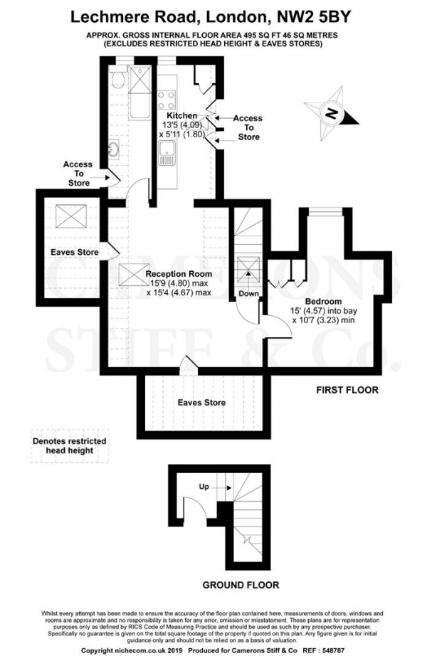 Floor Plan Image for 1 Bedroom Flat for Sale in Lechmere Road, London