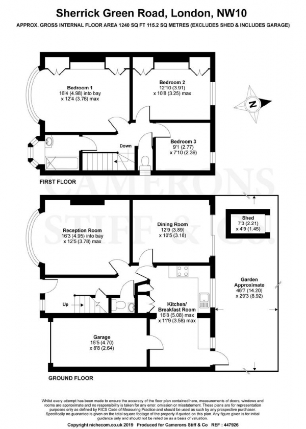 Floor Plan Image for 3 Bedroom Property for Sale in Sherrick Green Road, Dollis Hill