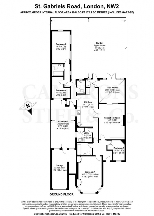 Floor Plan Image for 4 Bedroom Flat for Sale in St Gabriels Road, Willesden Green