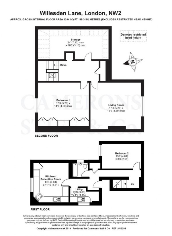 Floor Plan Image for 2 Bedroom Flat for Sale in Willesden Lane, London