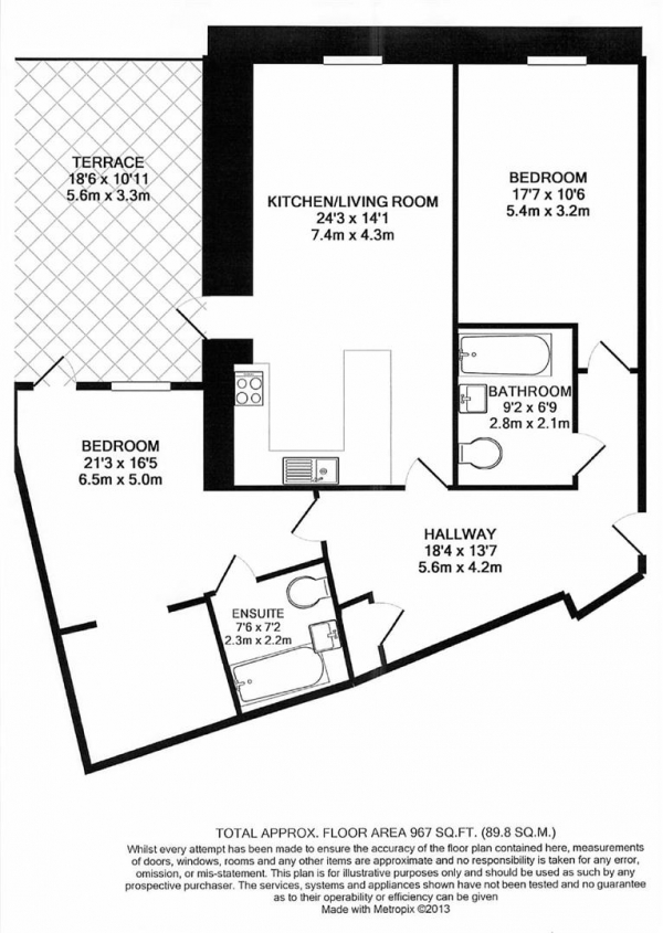 Floor Plan Image for 2 Bedroom Flat for Sale in Metropolitan Court, High Road, High Road, Willesden