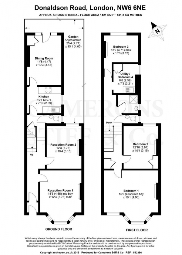 Floor Plan for 4 Bedroom Property for Sale in Donaldson Road, London, NW6, 6NE -  &pound1,250,000