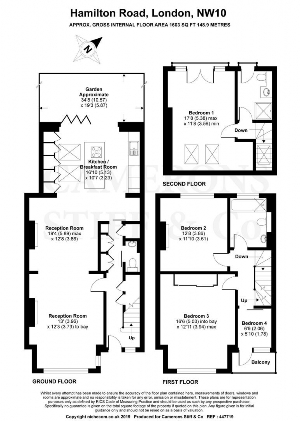 Floor Plan Image for 4 Bedroom Property for Sale in Hamilton Road, London