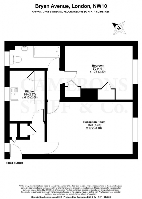 Floor Plan Image for 1 Bedroom Flat for Sale in Bryan House, Bryan Avenue, Willesden