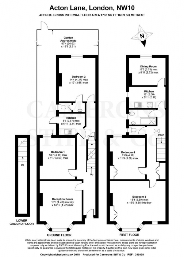 Floor Plan Image for 4 Bedroom Terraced House for Sale in Acton Lane, Harlesden