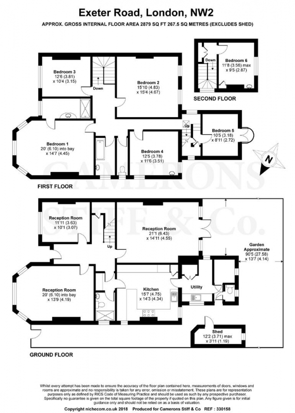 Floor Plan Image for 6 Bedroom Detached House for Sale in Exeter Road, Mapesbury Conservation Area