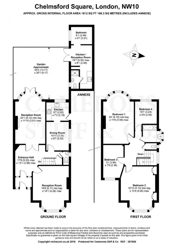 Floor Plan Image for 4 Bedroom Semi-Detached House for Sale in Chelmsford Square, Kensal Rise