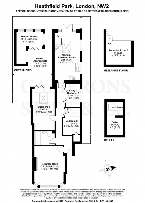 Floor Plan Image for 2 Bedroom Flat for Sale in Heathfield Park, London