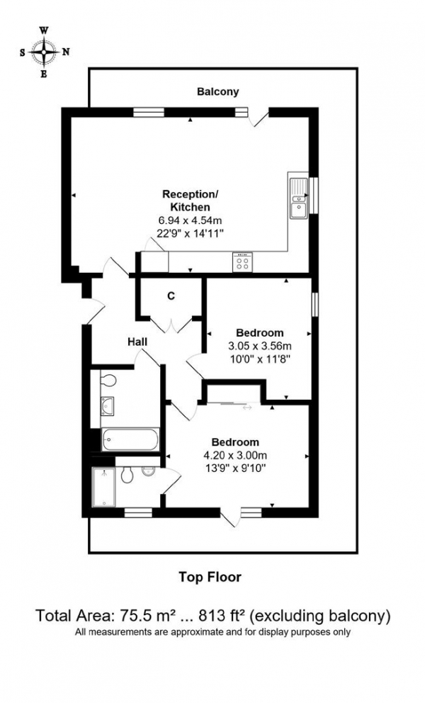 Floor Plan Image for 2 Bedroom Apartment for Sale in Newman Close, London