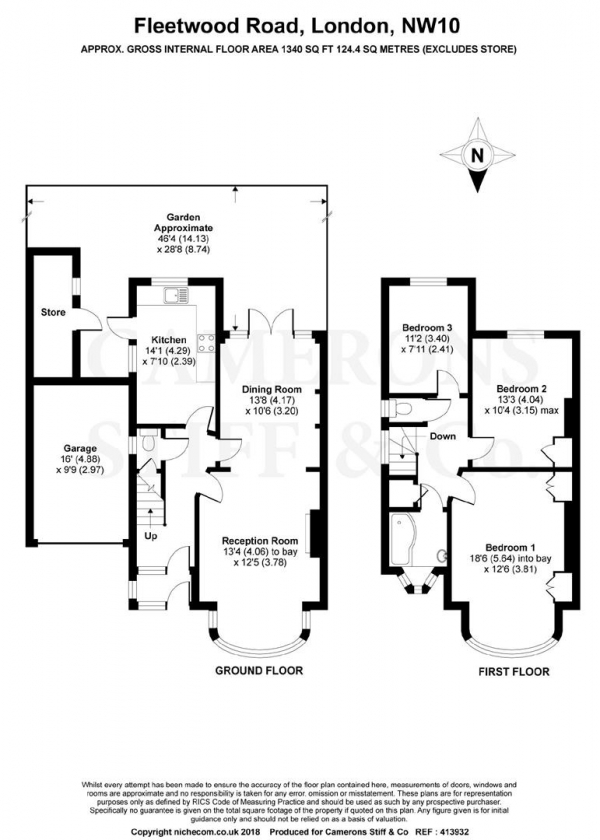 Floor Plan Image for 3 Bedroom Property for Sale in Fleetwood Road, Dollis Hill