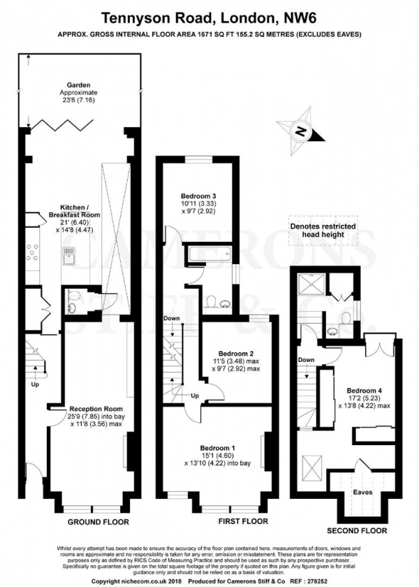 Floor Plan Image for 4 Bedroom Terraced House for Sale in Tennyson Road, Queens Park