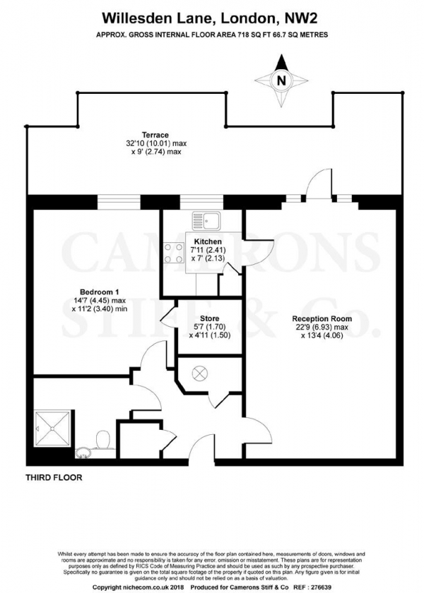 Floor Plan Image for 1 Bedroom Flat for Sale in Willesden Lane, Willesden Green