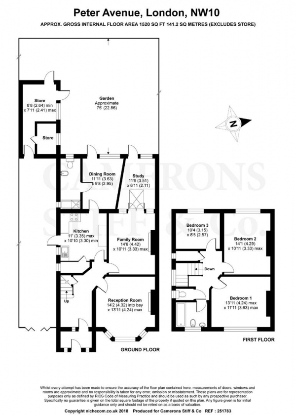 Floor Plan Image for 3 Bedroom Semi-Detached House for Sale in Peter Avenue, Willesden