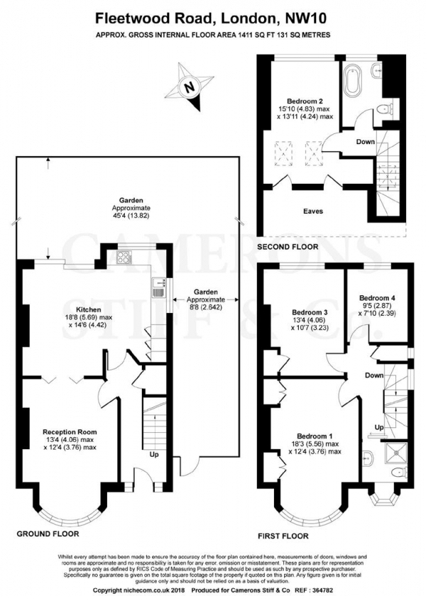 Floor Plan Image for 4 Bedroom Semi-Detached House for Sale in Fleetwood Road, Willesden Green