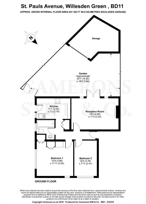 Floor Plan Image for 2 Bedroom Apartment for Sale in St Pauls Avenue, London