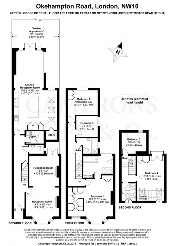 Floor Plan Image for 5 Bedroom Terraced House for Sale in Okehampton Road, Queens Park