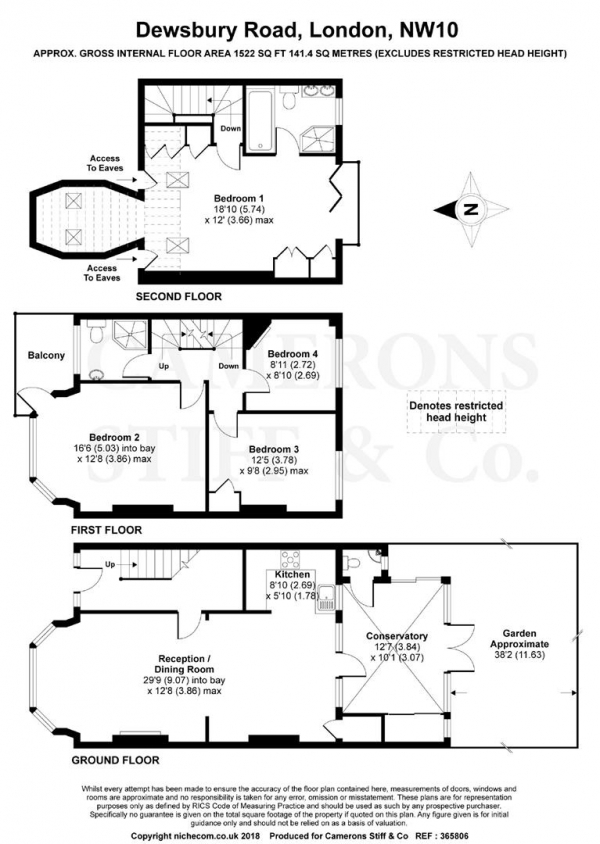 Floor Plan Image for 4 Bedroom Terraced House for Sale in Dewsbury Road, Dollis Hill