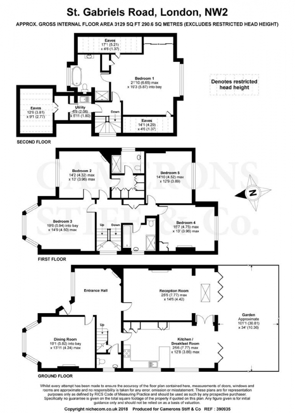 Floor Plan Image for 5 Bedroom Detached House for Sale in St Gabriels Road, Mapesbury Conservation Area, Mapesbury