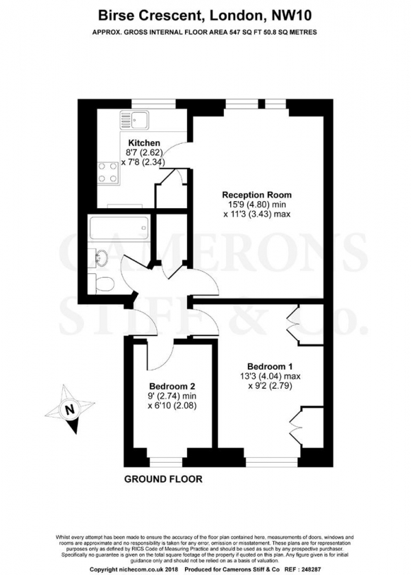 Floor Plan Image for 2 Bedroom Flat for Sale in Birse Crescent, Neasden