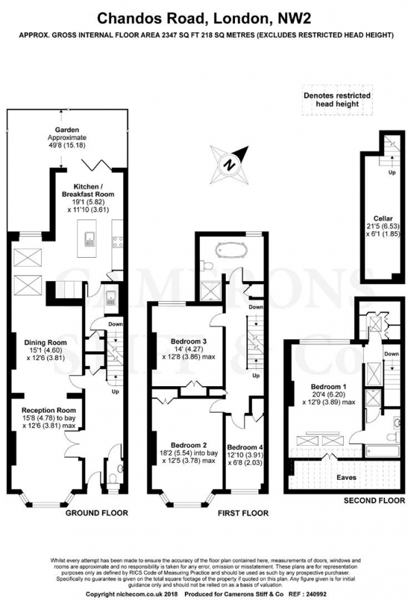 Floor Plan Image for 5 Bedroom Terraced House for Sale in Chandos Road, Willesden Green