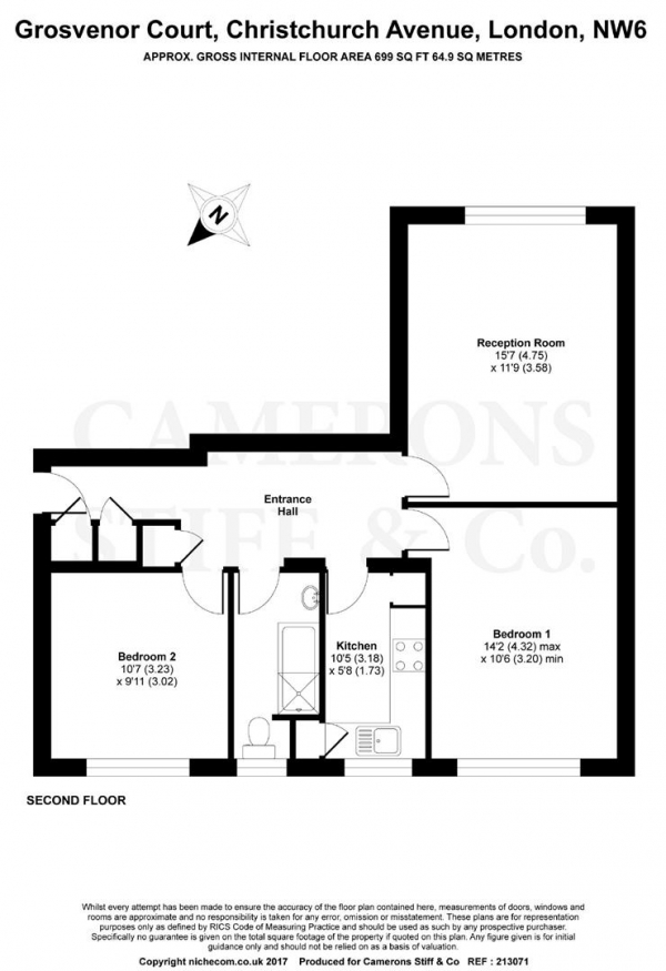 Floor Plan Image for 2 Bedroom Apartment for Sale in Christchurch Avenue, Kilburn