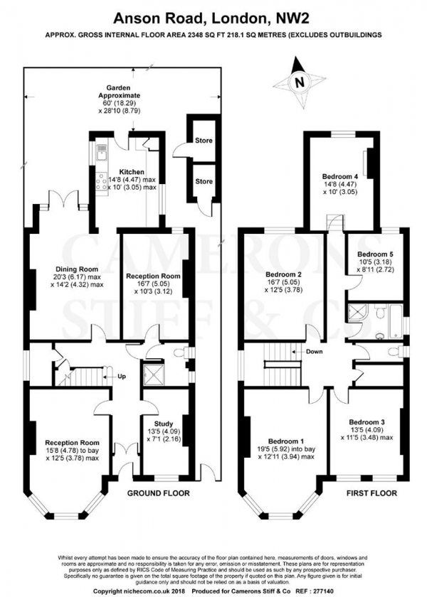 Floor Plan Image for 5 Bedroom Detached House for Sale in Anson Road, Willesden Green