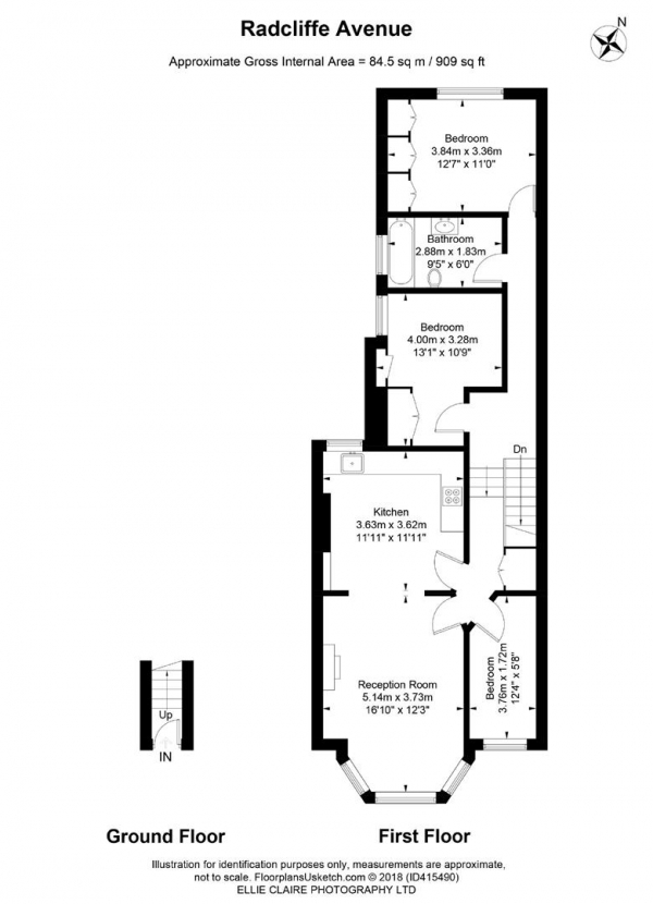 Floor Plan Image for 3 Bedroom Apartment for Sale in Radcliffe Avenue, Kensal Green