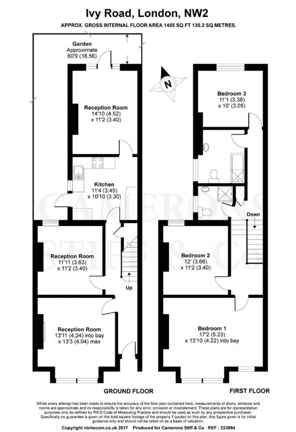 Floor Plan Image for 3 Bedroom Terraced House for Sale in Ivy Road, Cricklewood