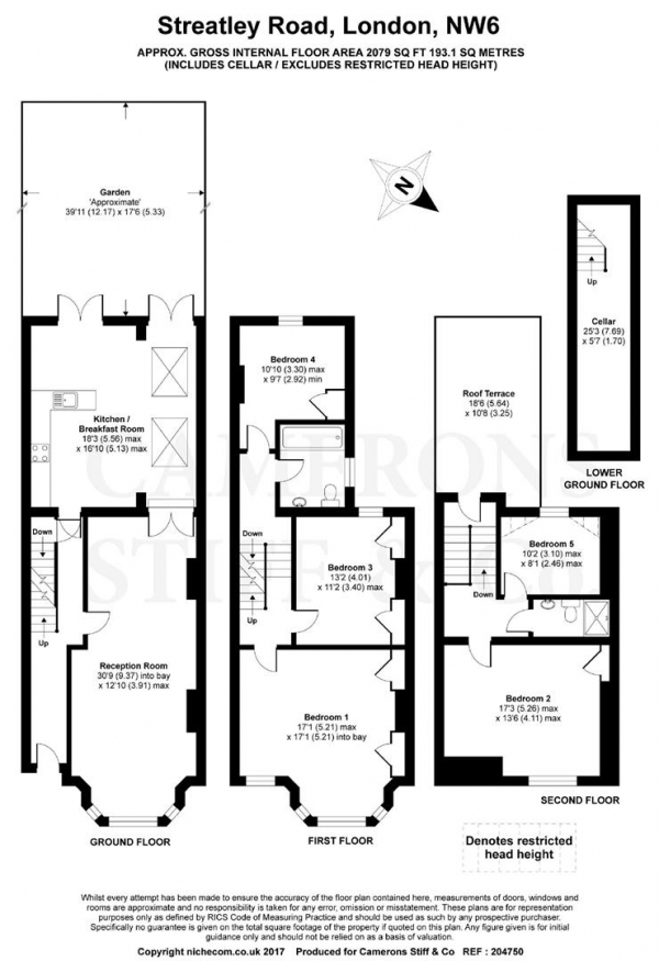 Floor Plan Image for 5 Bedroom Terraced House for Sale in Streatley Road, Queens Park