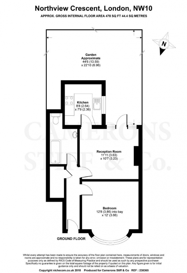 Floor Plan Image for 1 Bedroom Apartment for Sale in Northview Crescent, Neasden