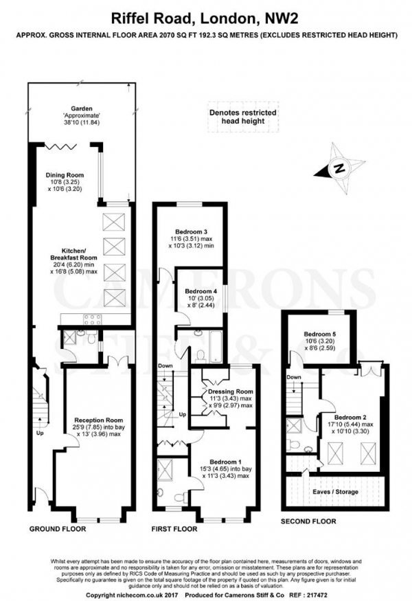 Floor Plan Image for 5 Bedroom Terraced House for Sale in Riffel Road, Willesden Green