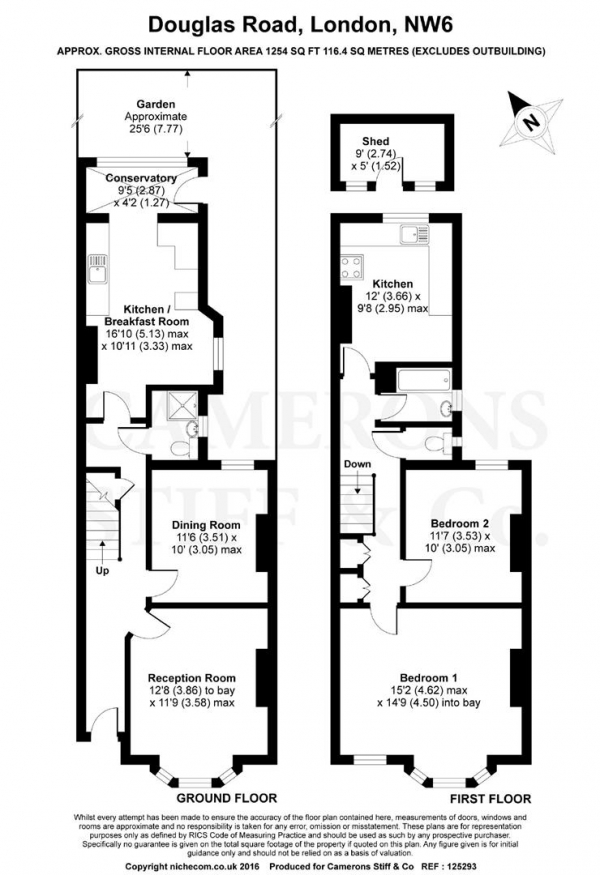 Floor Plan Image for 3 Bedroom Terraced House for Sale in Douglas Road, Kilburn