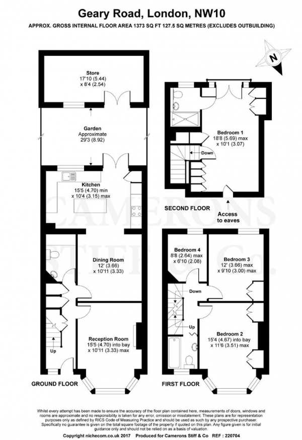 Floor Plan Image for 4 Bedroom Terraced House for Sale in Geary Road, Dollis Hill