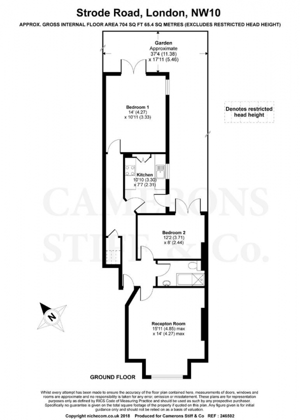 Floor Plan Image for 2 Bedroom Flat for Sale in Strode Road, Willesden