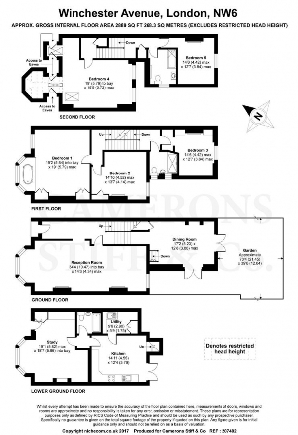 Floor Plan Image for 5 Bedroom Terraced House for Sale in Winchester Avenue, Queens Park