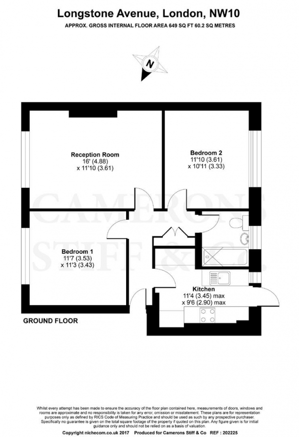 Floor Plan Image for 2 Bedroom Apartment for Sale in Rivington Court, Longstone Avenue, Harlesden