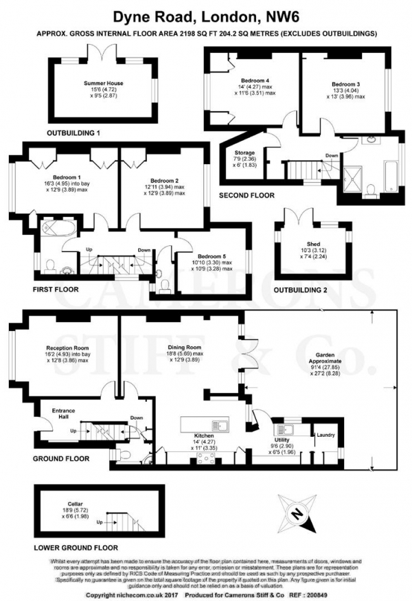 Floor Plan Image for 5 Bedroom Semi-Detached House for Sale in Dyne Road, Queens Park