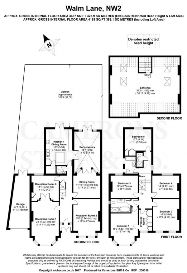 Floor Plan Image for 5 Bedroom Detached House for Sale in Walm Lane, Mapesbury Conservation Area