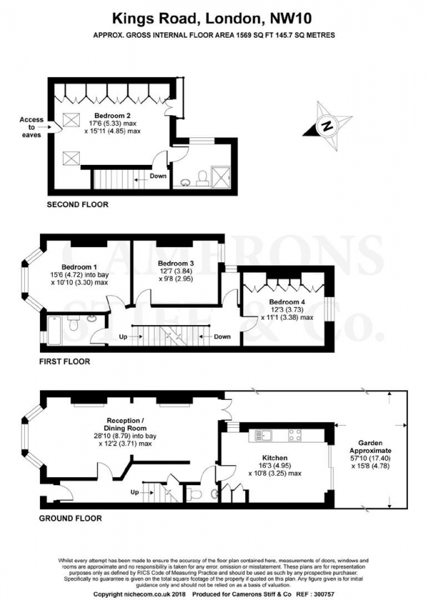 Floor Plan Image for 4 Bedroom Terraced House for Sale in Kings Road, Willesden