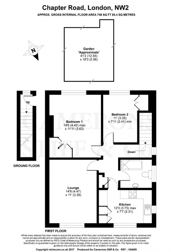 Floor Plan Image for 2 Bedroom Apartment for Sale in Chapter Road, Willesden Green