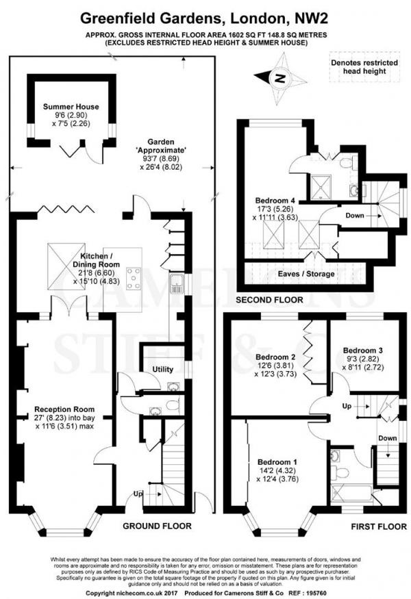 Floor Plan Image for 4 Bedroom Semi-Detached House for Sale in Greenfield Gardens, Cricklewood