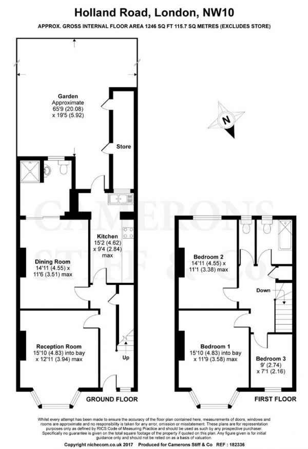 Floor Plan Image for 3 Bedroom Terraced House for Sale in Holland Road, Kensal Rise