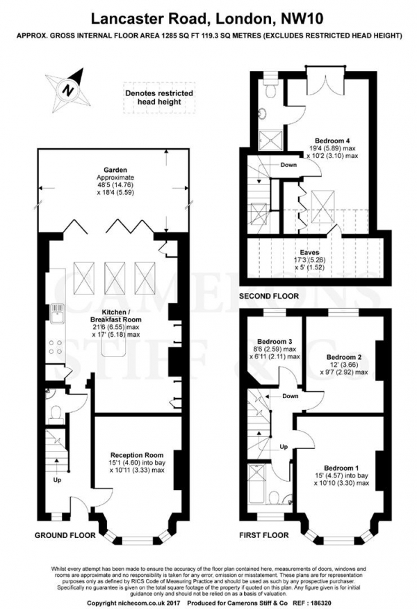 Floor Plan Image for 4 Bedroom Terraced House for Sale in Lancaster Road, Dollis Hill