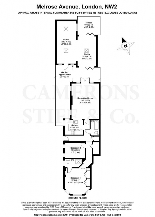 Floor Plan Image for 2 Bedroom Apartment for Sale in Melrose Avenue, London