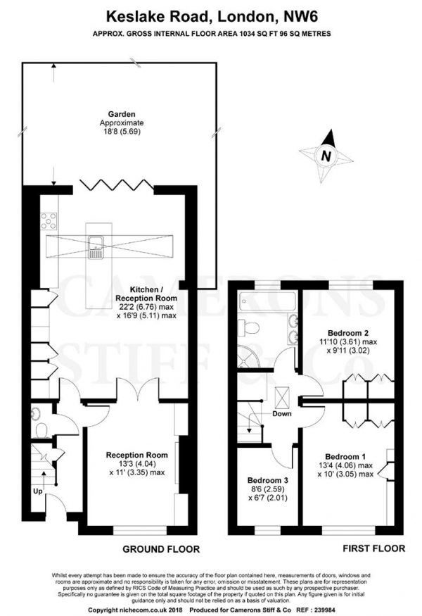 Floor Plan Image for 3 Bedroom End of Terrace House for Sale in Keslake Road, Queens Park