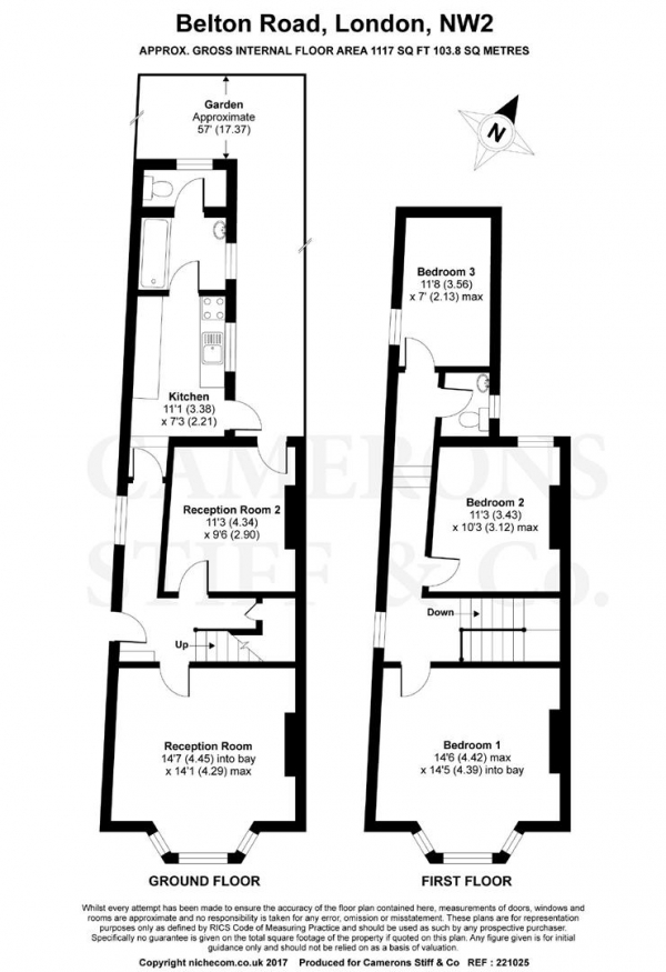 Floor Plan Image for 3 Bedroom End of Terrace House for Sale in Belton Road, Willesden