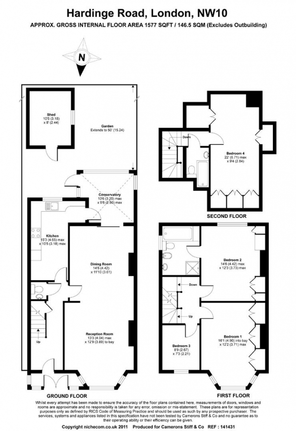 Floor Plan Image for 4 Bedroom Semi-Detached House for Sale in Hardinge Road, Kensal Rise