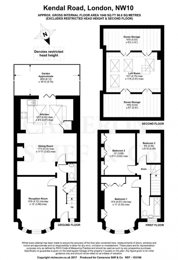 Floor Plan Image for 3 Bedroom Terraced House for Sale in Kendal Road, Dollis Hill