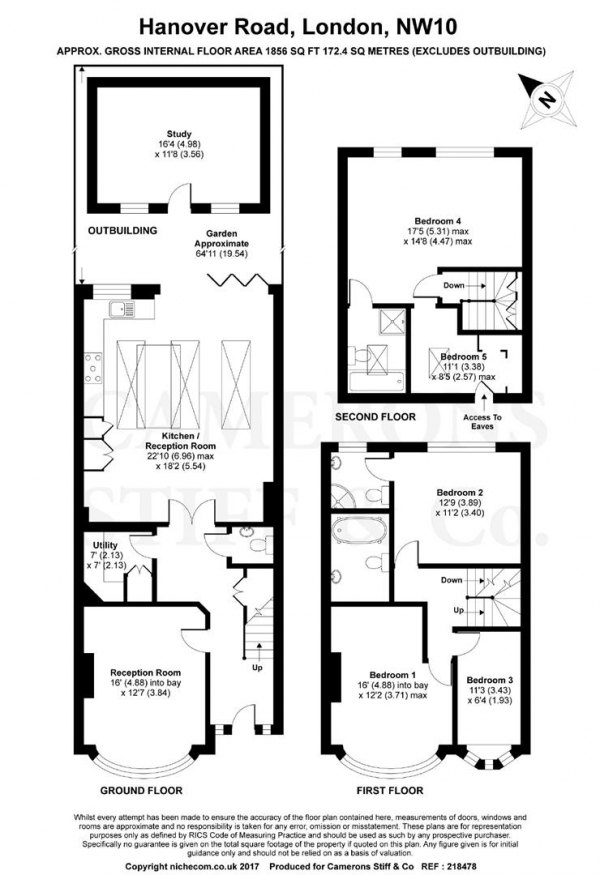 Floor Plan Image for 4 Bedroom Terraced House for Sale in Hanover Road, Kensal Rise